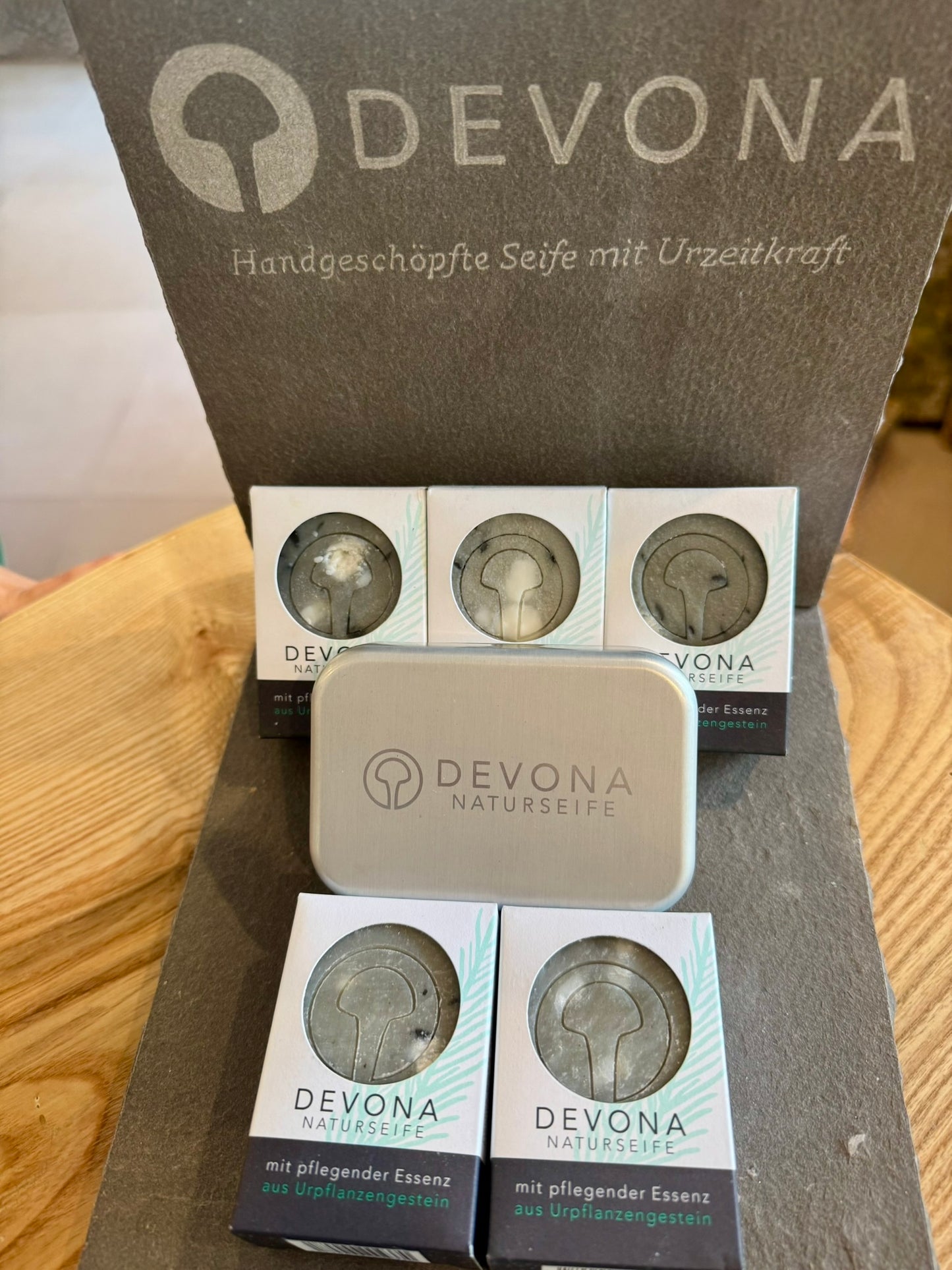 Bundle 5 x DEVONA Naturseife + Seifendose gratis