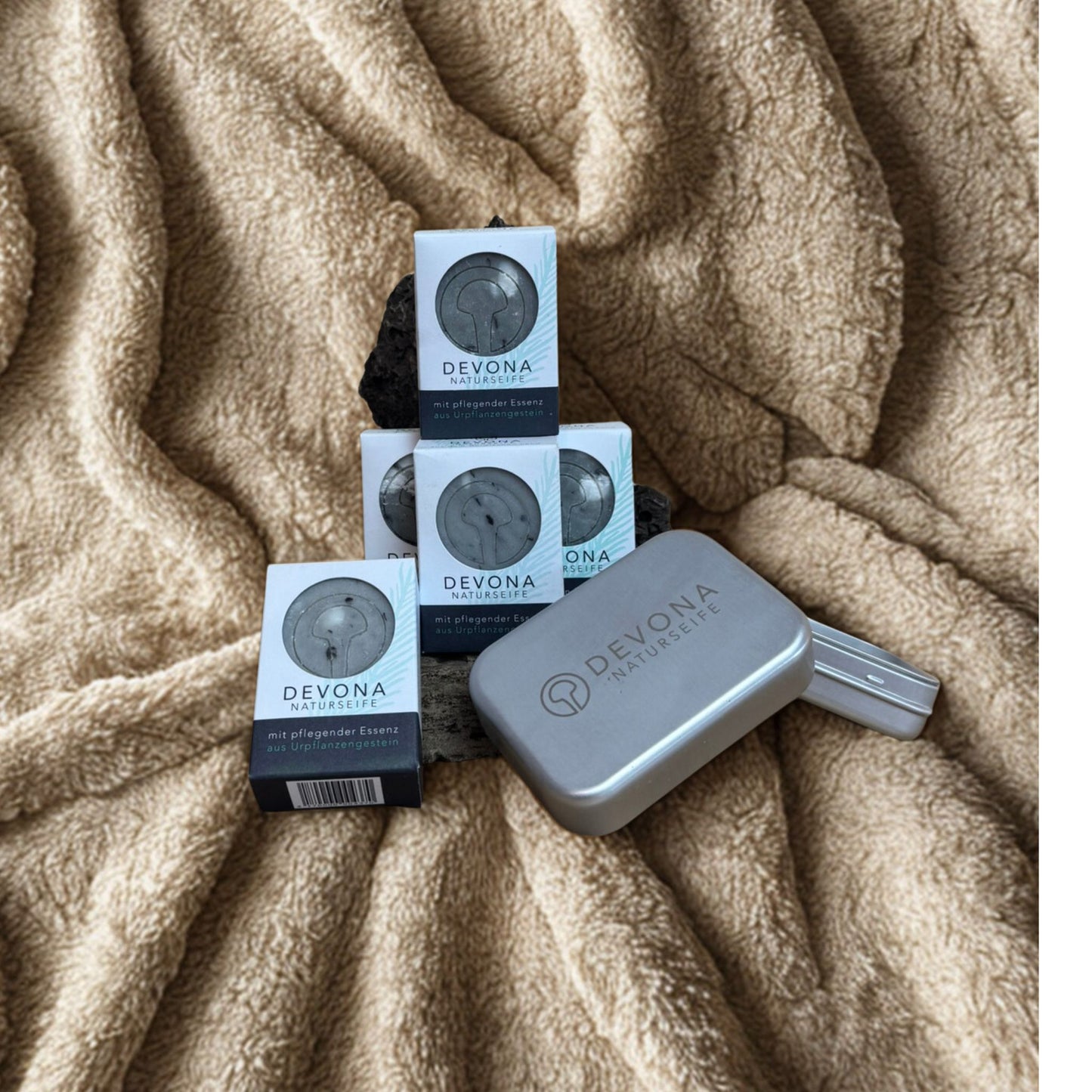Bundle 5 x DEVONA Naturseife + Seifendose gratis