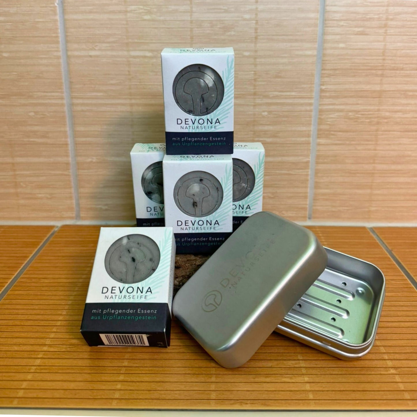 Bundle 5 x DEVONA Naturseife + Seifendose gratis